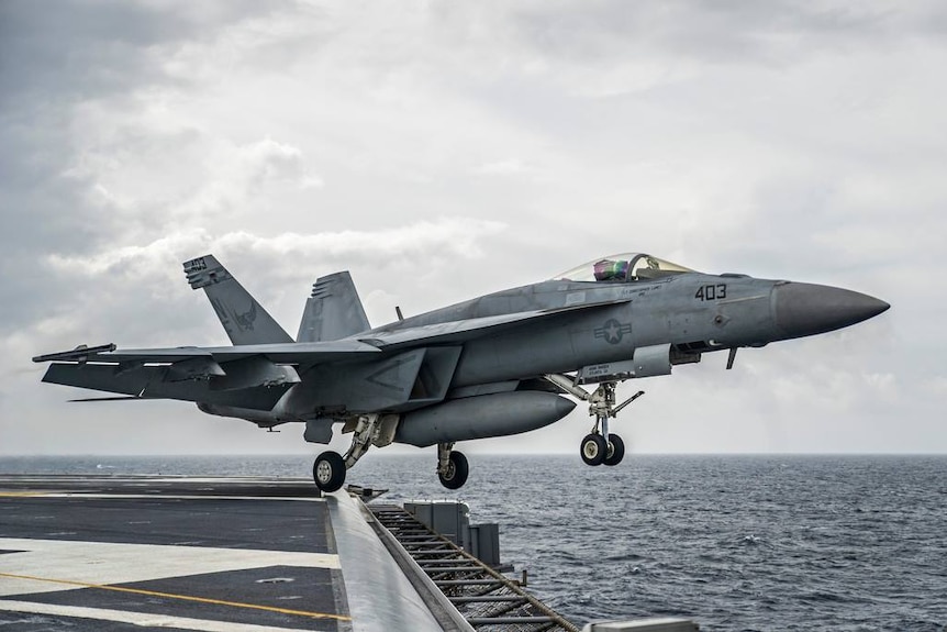 F/A-18E Super Hornet launches from the flight deck