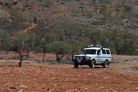 A police 4 wheel drive on the APY Lands