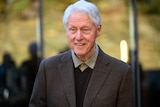 A white-haired man in suit during an US election campaign. 
