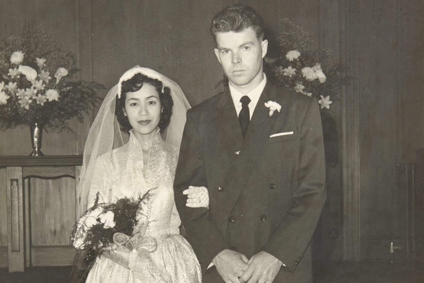 Yoshiko Ishikawa and Victor Creagh on their wedding day, 1956.