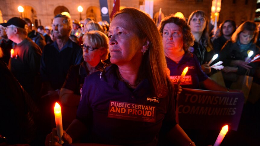 Queensland public servants protest against job cuts