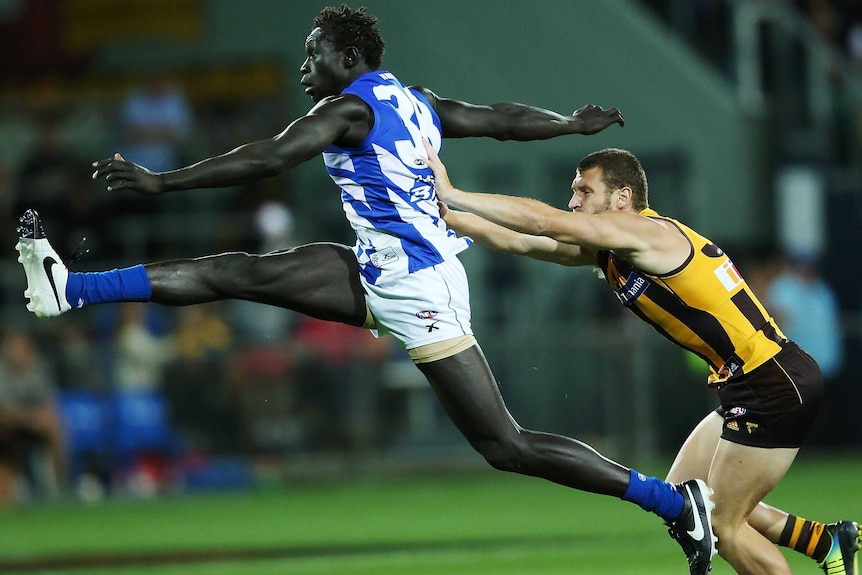 Majak Daw in actoin for North Melbourne