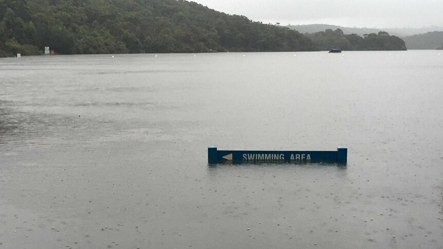 Rising water at Manly Dam