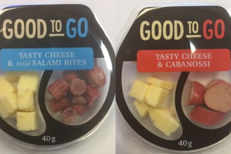 Cheese and salami or cabanossi products.