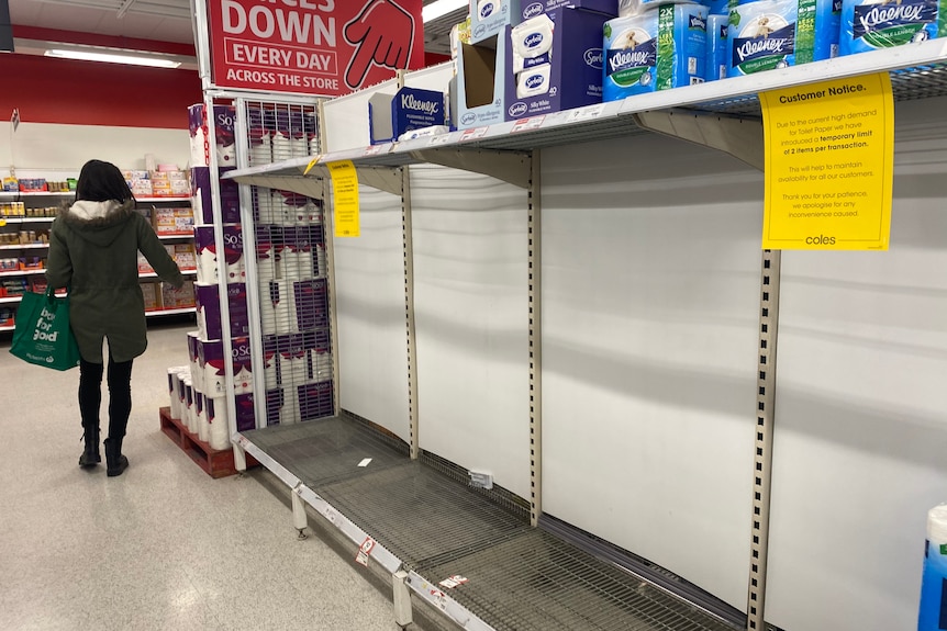 Evidence of panic buying in a Port Pirie supermarket