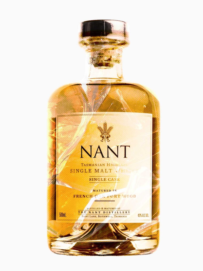 A Nant Whisky bottle.