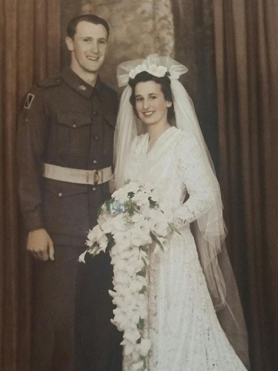 The wedding of Harold and Billie Johnston 4 December, 1943
