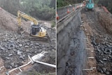 Excavators complete work on Moss Vale Road at Kangaroo Valley