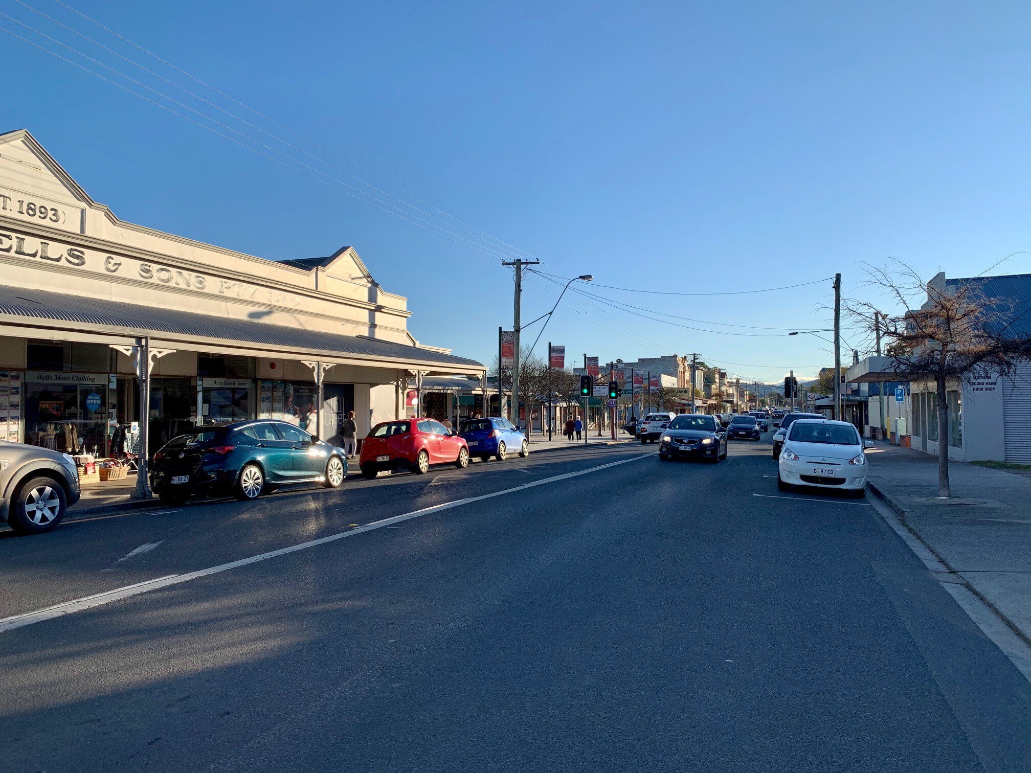 The main street of a town in northwest Tasmania.