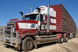 A livestock truck in the outback.