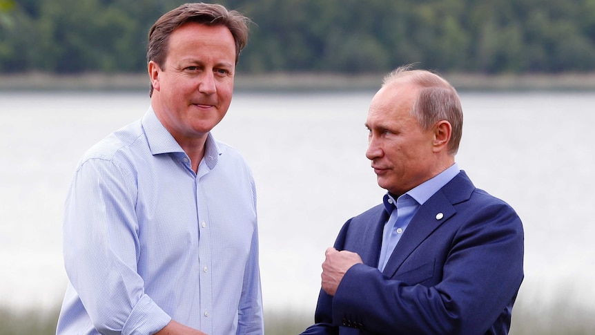 Cameron and Putin meet at G8