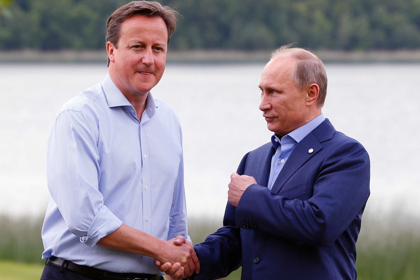 Cameron and Putin meet at G8