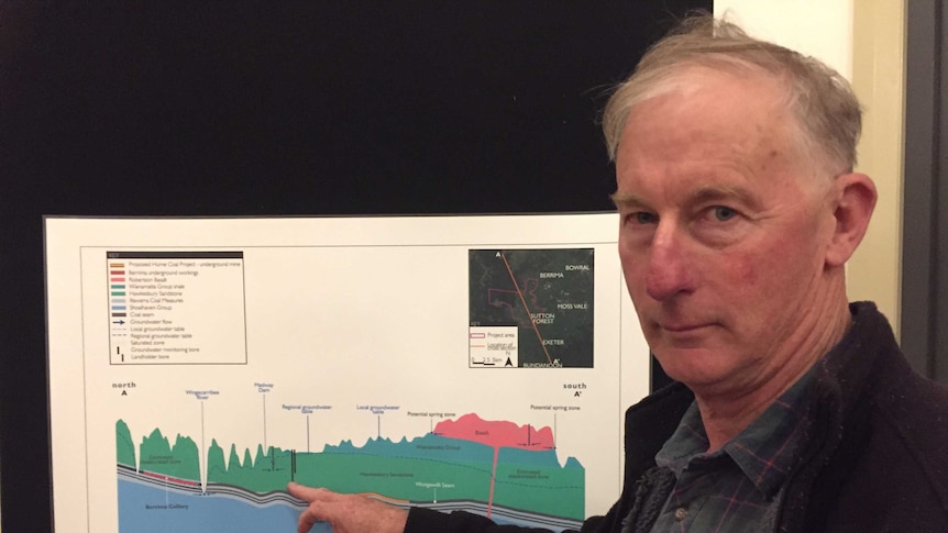 Berrima berry farmer Bruce Robertson with an EIS for the Hume Coal project in the NSW southern highlands.