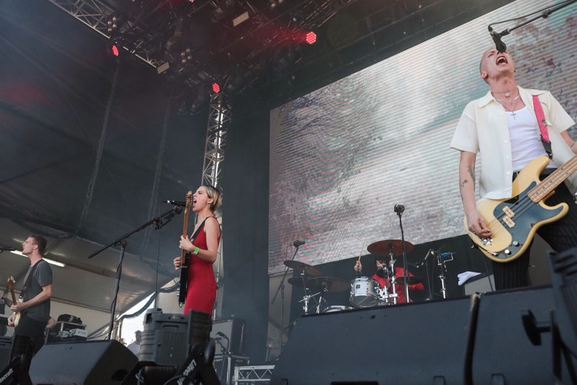 Wolf Alice performing live at Laneway Festival 2018 - angled front shot