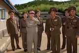 North Korean leader Kim Jong-il visits a military unit