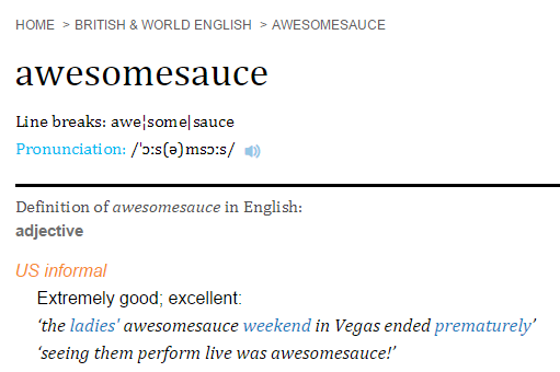 Screenshot from Oxford Dictionary taken August, 27, 2015.