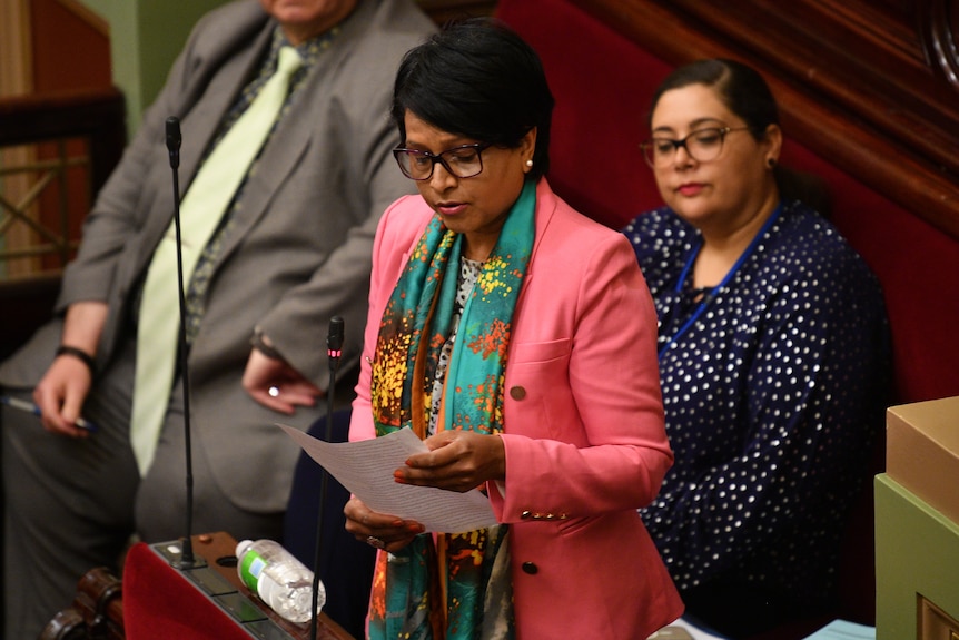 MP Kaushaliya Vaghela speaks in the Victorian parliament