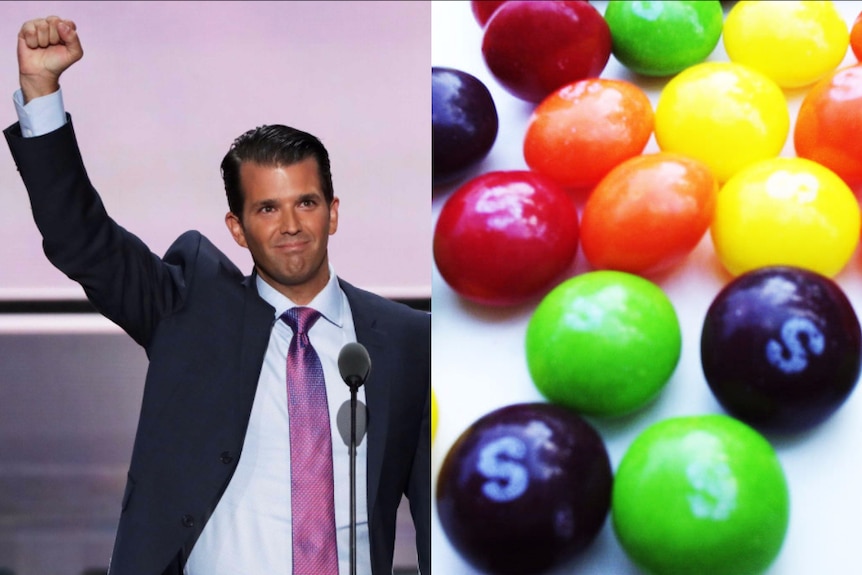 Composite of Donald Trump Jr and Skittles