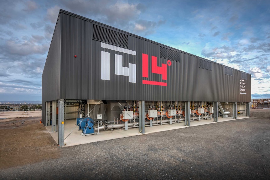 A large shed which houses the 1414 energy plant in South Australia.