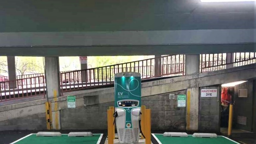 Charging station for electric car.