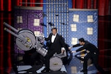 Academy Awards host Hugh Jackman performs his opening routine