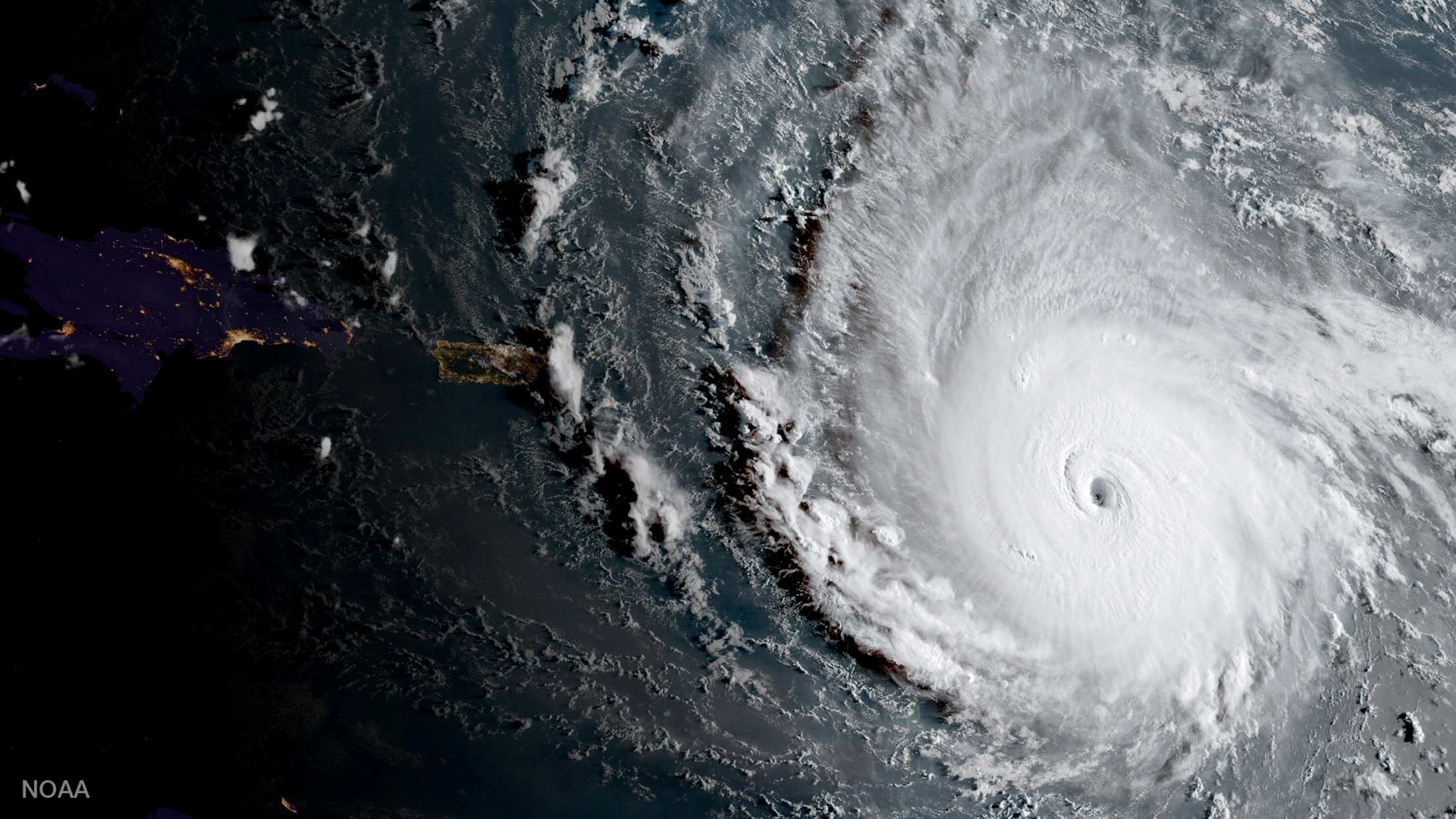飓风的卫星图像。