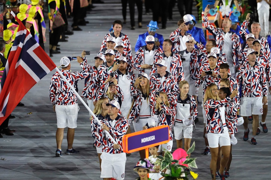 Norway team at opening ceremony