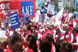 The nurses met up with public sector workers are involved in their own pay dispute.