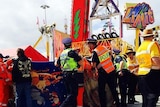 Police cordoned off the accident scene at the Royal Adelaide Show.