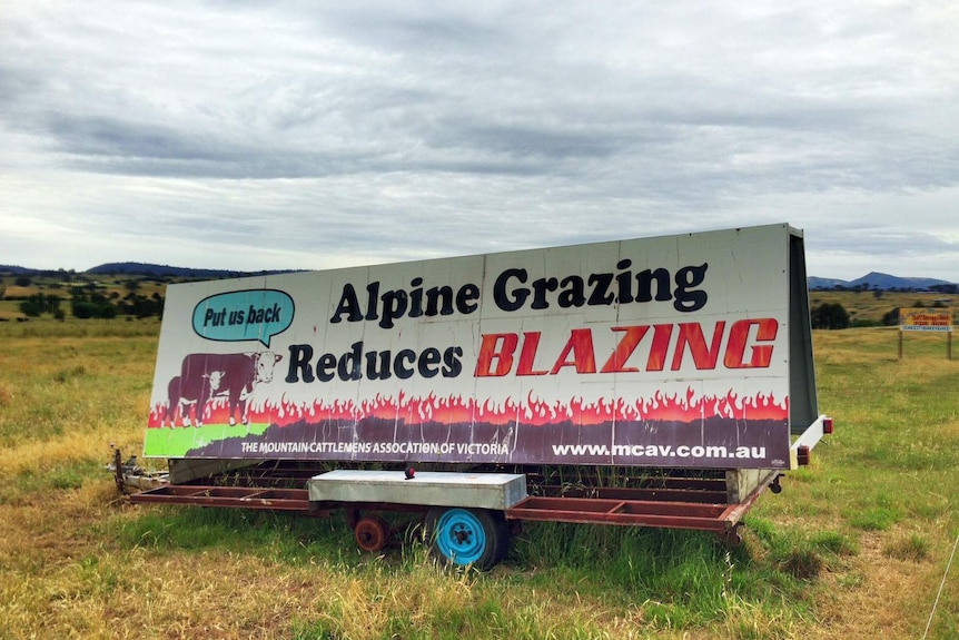 A sign advocating for Alpine grazing