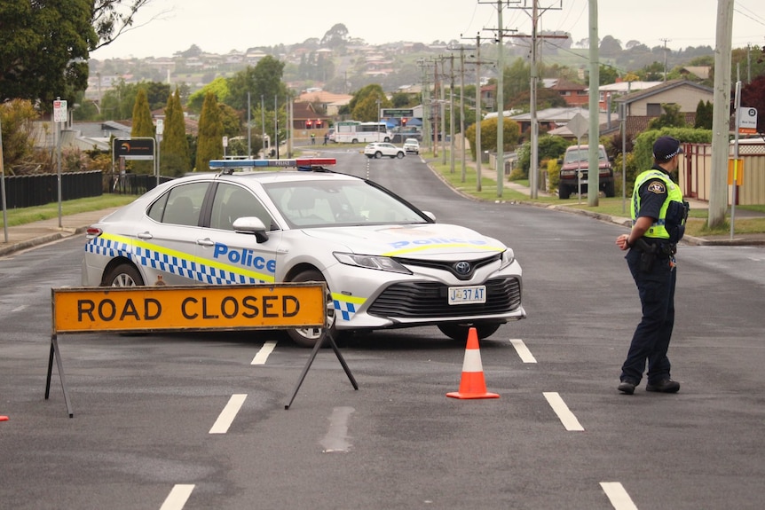 Tasmania Police roadblock.