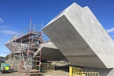 Bare concrete of the construction