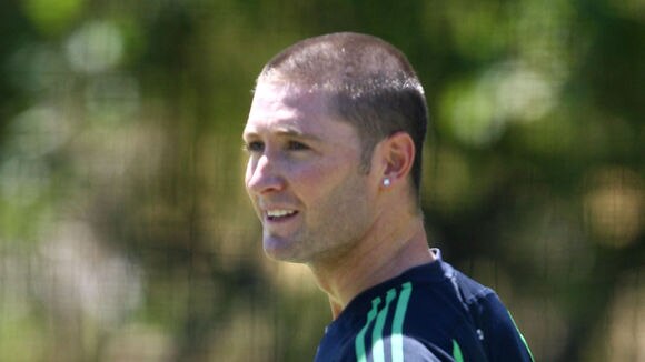 Michael Clarke looks on during a training session at the WACA ahead of the Perth Test.