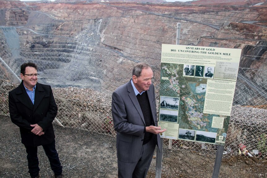 Speeches at open pit gold mine in Kalgoorlie