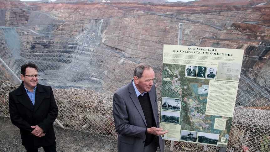 Speeches at open pit gold mine in Kalgoorlie