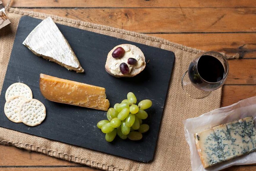 A wine and cheese platter