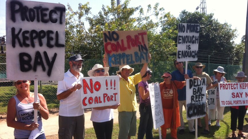 Protesters against coal terminal gathered in Yeppoon
