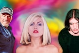 composite image of Ross Knight of Cosmic Psychos, Debbie Harry of Blondie, and Brian Molko of Placebo 