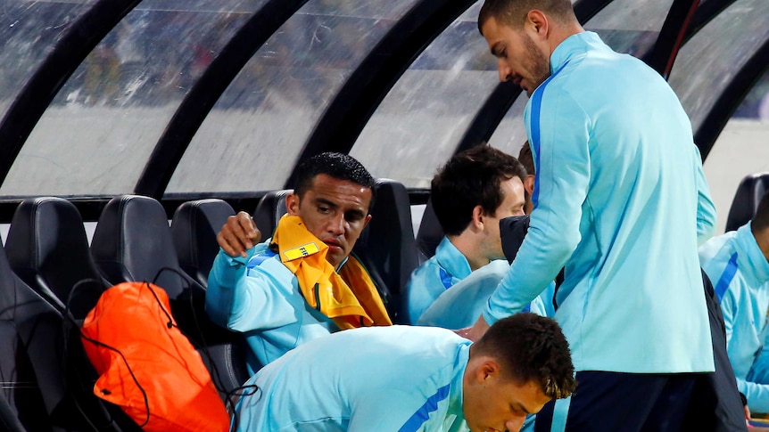 Tim Cahill on the bench for the Socceroos