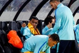 Tim Cahill on the bench for the Socceroos