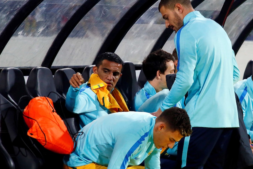 Tim Cahill on the bench for the Socceroos