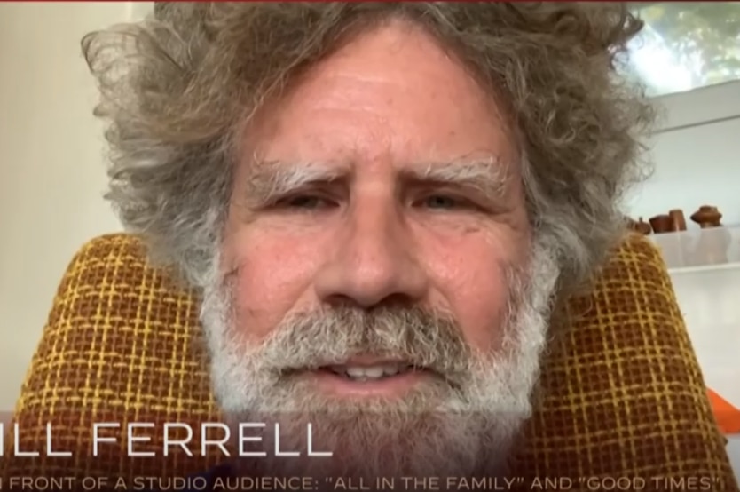 Will Ferrell with long hair, moustache and beard