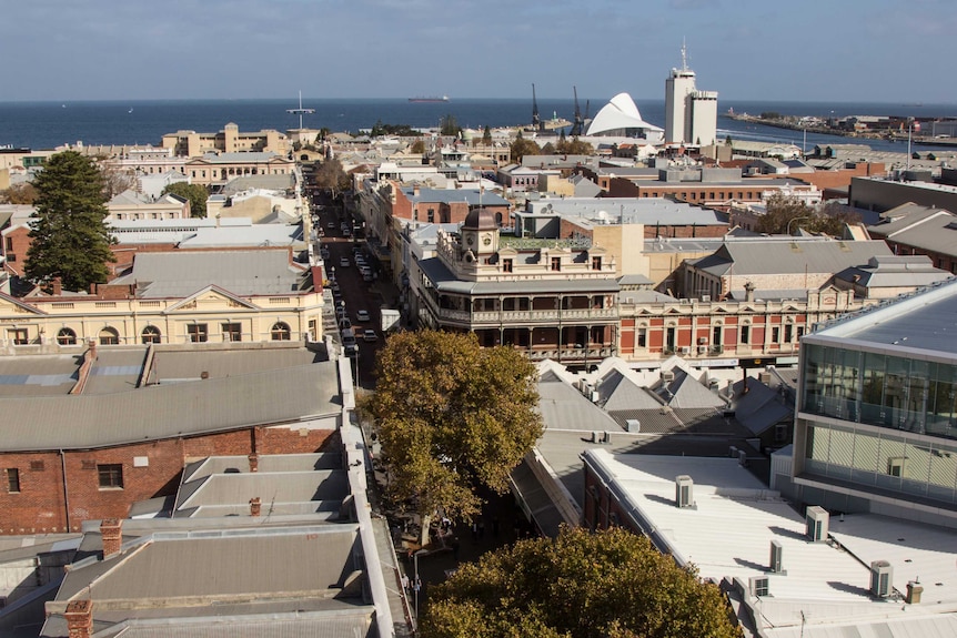 View from Fremantle town hall down High Street to the port