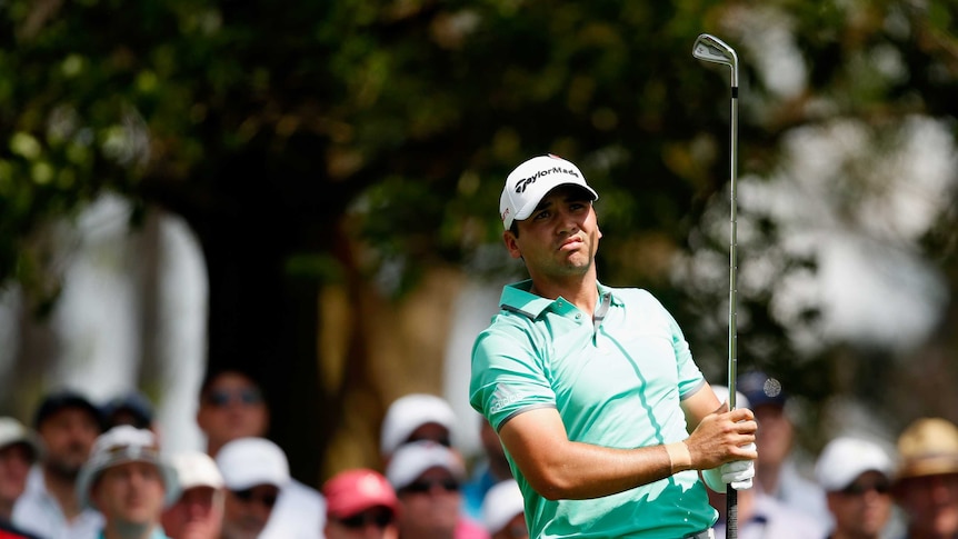 Solid start ... Jason Day hits from the fourth tee in his first round