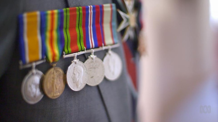 Row of war medals
