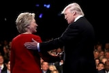 Donald Trump and Hillary Clinton shake hands ahead of presidential debate
