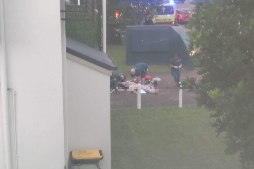 Paramedics work on Caboolture shooting victim