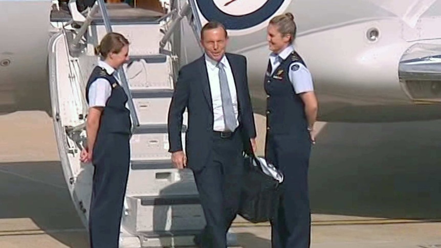 Tony Abbott arrives in Canberra
