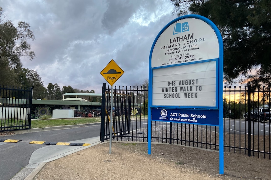 A sign outside the latham primary school