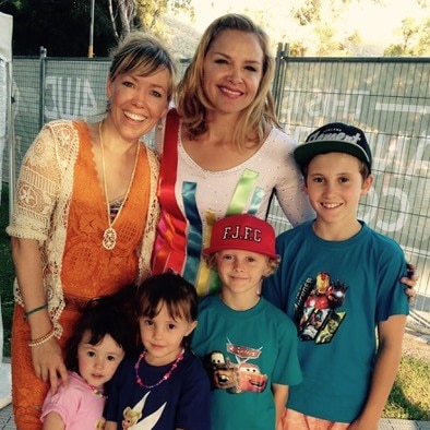 Felicity Urquhart, Justine Clarke and a group of kids